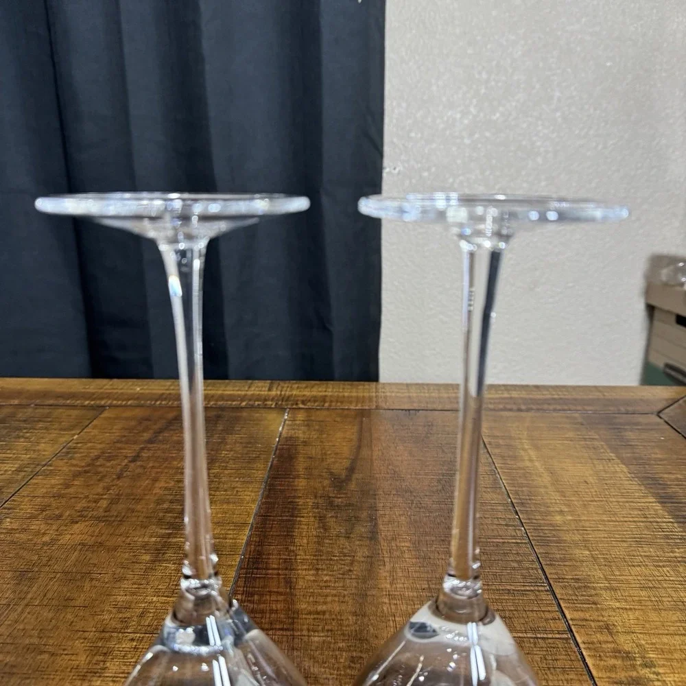 Mercury Ombre Wine Glasses‎ Set of 2 Classic Metallic Fade Tall Elegant Barware